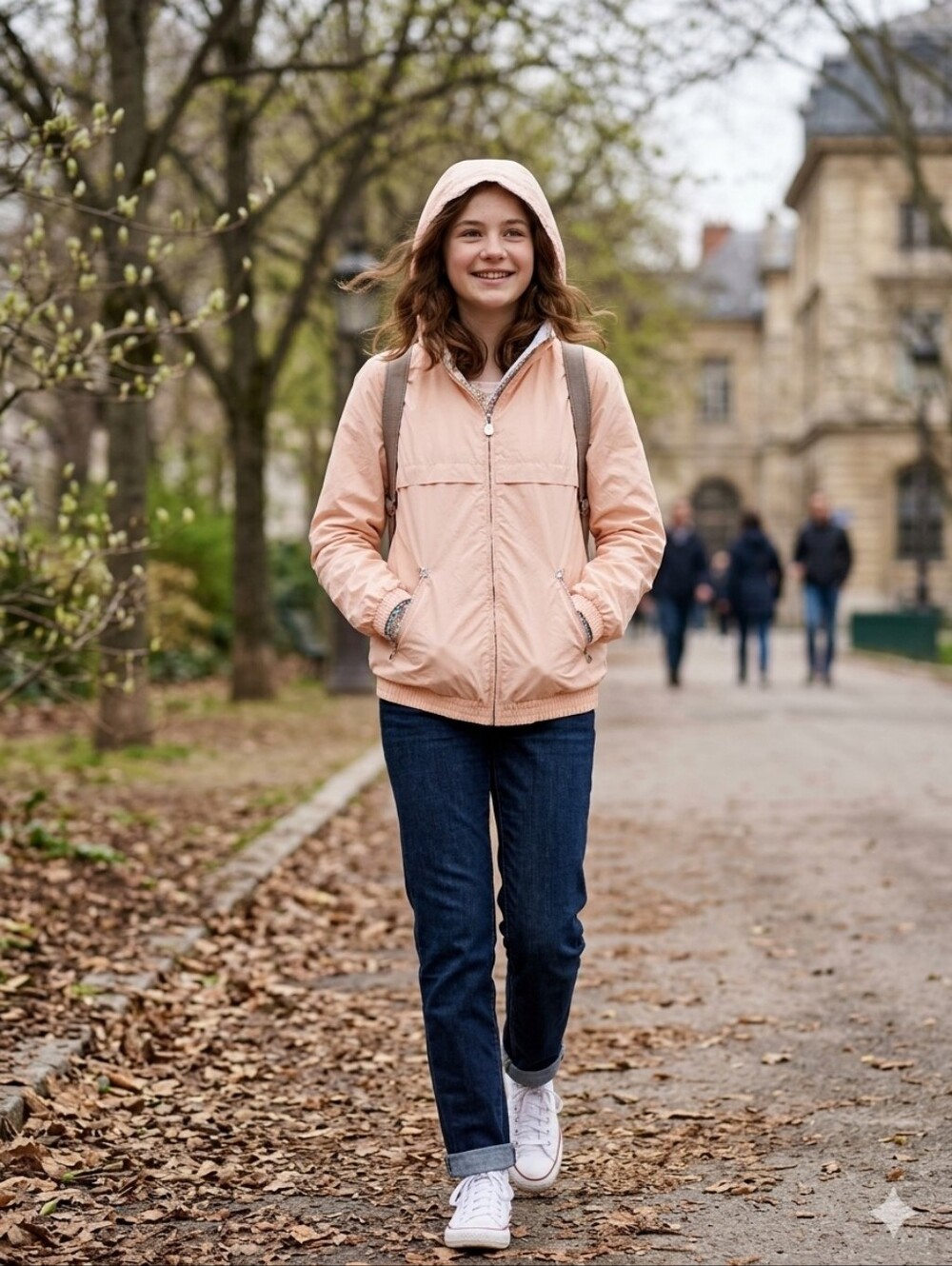 Bonpoint Peach Hooded Kids Windbreaker Jacket